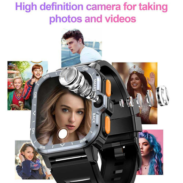 Montre connectée Android 4G avec écran IPS de 2,03 pouces, GPS, WiFi, paiement, suivi de fréquence cardiaque, appels tactiles, style