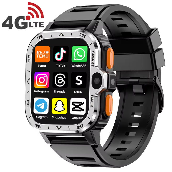 Montre connectée Android 4G avec écran IPS de 2,03 pouces, GPS, WiFi, paiement, suivi de fréquence cardiaque, appels tactiles, style