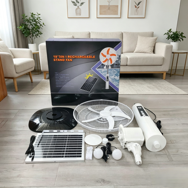 18-Inch Smart AC/DC 12V Solar Fan