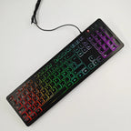 Clavier de jeu pour ordinateur, rétroéclairé RGB, silencieux, filaire, USB, pour bureau et maison, russe, français, espagnol, allemand, arabe, anglais