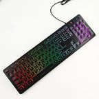 Clavier de jeu pour ordinateur, rétroéclairé RGB, silencieux, filaire, USB, pour bureau et maison, russe, français, espagnol, allemand, arabe, anglais