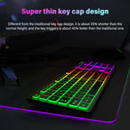 Clavier de jeu pour ordinateur, rétroéclairé RGB, silencieux, filaire, USB, pour bureau et maison, russe, français, espagnol, allemand, arabe, anglais