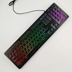 Clavier de jeu pour ordinateur, rétroéclairé RGB, silencieux, filaire, USB, pour bureau et maison, russe, français, espagnol, allemand, arabe, anglais