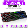 Clavier de jeu à sensation mécanique, rétroéclairage RGB, clavier filaire USB, pour bureau, maison, touches multimédias, russe, espagnol, arabe, anglais