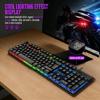 Clavier de jeu à sensation mécanique, rétroéclairage RGB, clavier filaire USB, pour bureau, maison, touches multimédias, russe, espagnol, arabe, anglais