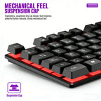 Clavier de jeu à sensation mécanique, rétroéclairage RGB, clavier filaire USB, pour bureau, maison, touches multimédias, russe, espagnol, arabe, anglais