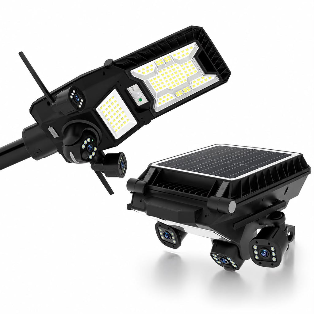 Caméra Solaire Hybride Triple Objectif 4G/Wi-Fi 9MP – Surveillance Intelligente 360°